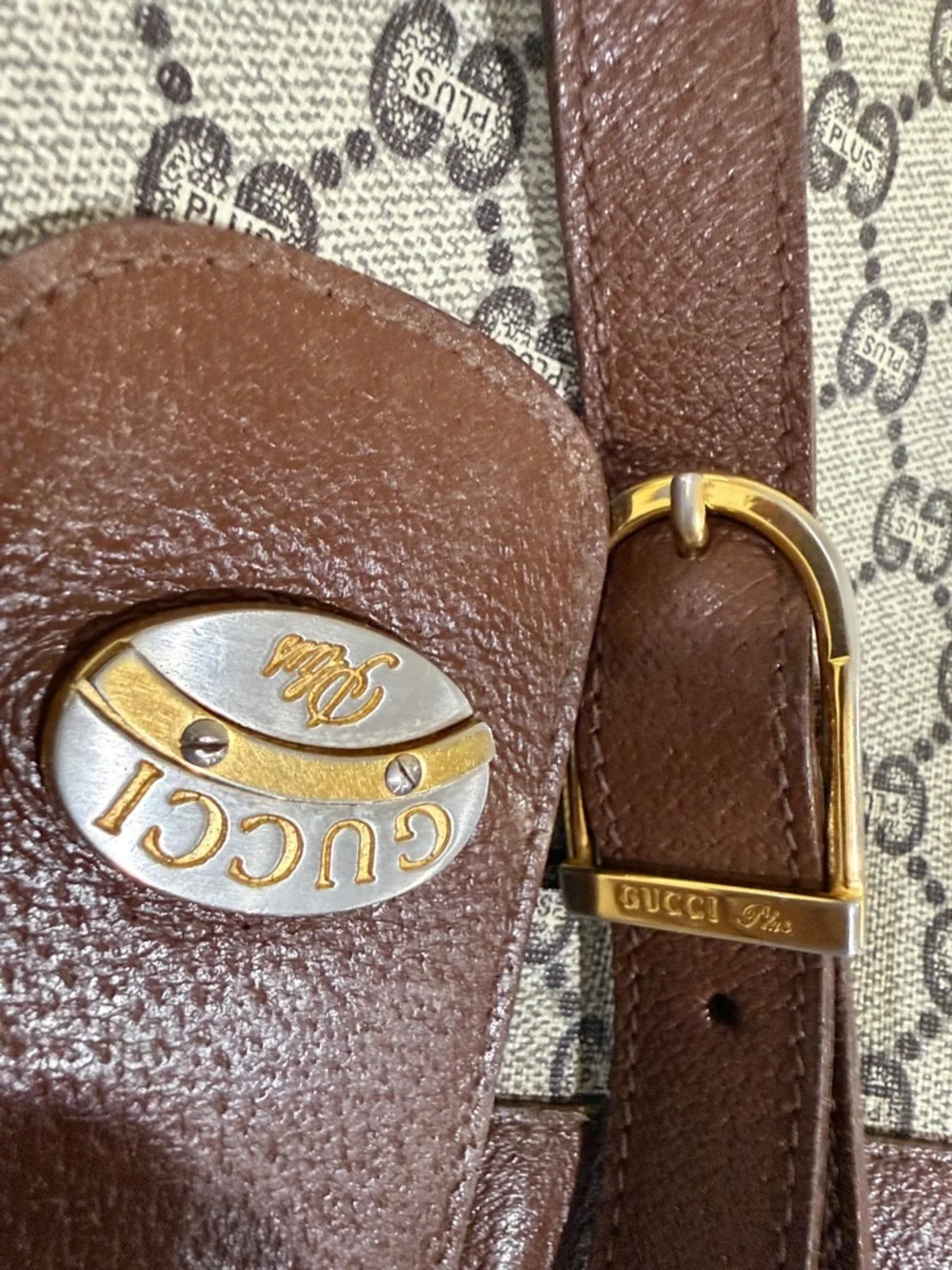 Vintage Gucci Monogram crossbody Adjustable Strap Authentic Gucci ( COA include)